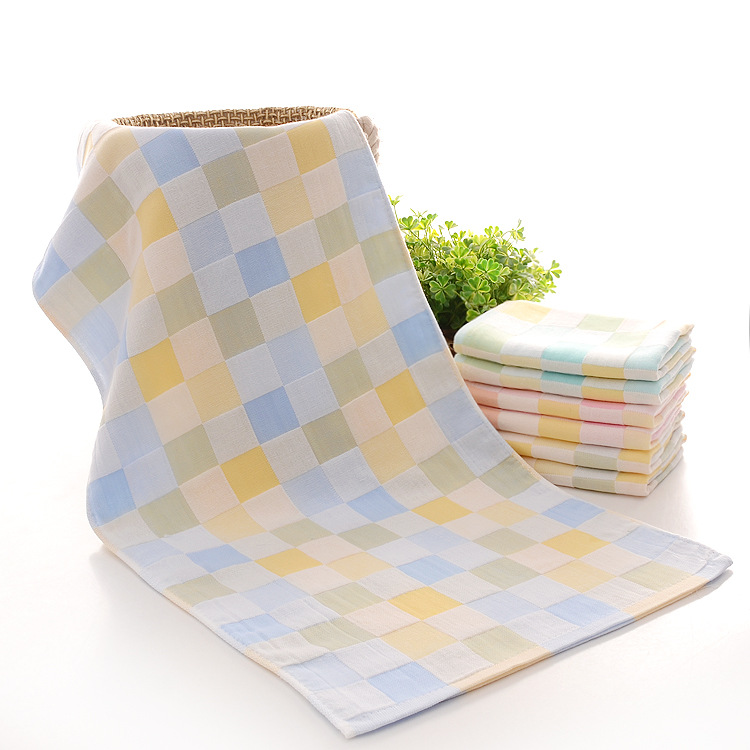 Cotton double gauze small towel children's face towel sweat absorbent towel kindergarten baby towel 25*50cm