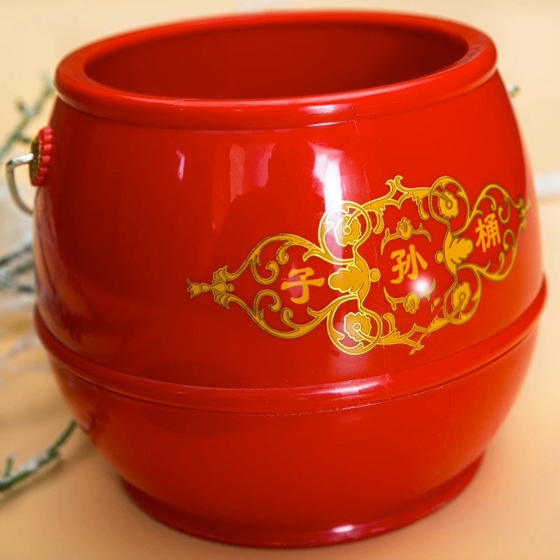 Wedding supplies children's bucket female bride Dowry wedding decoration wedding bucket red wedding toilet