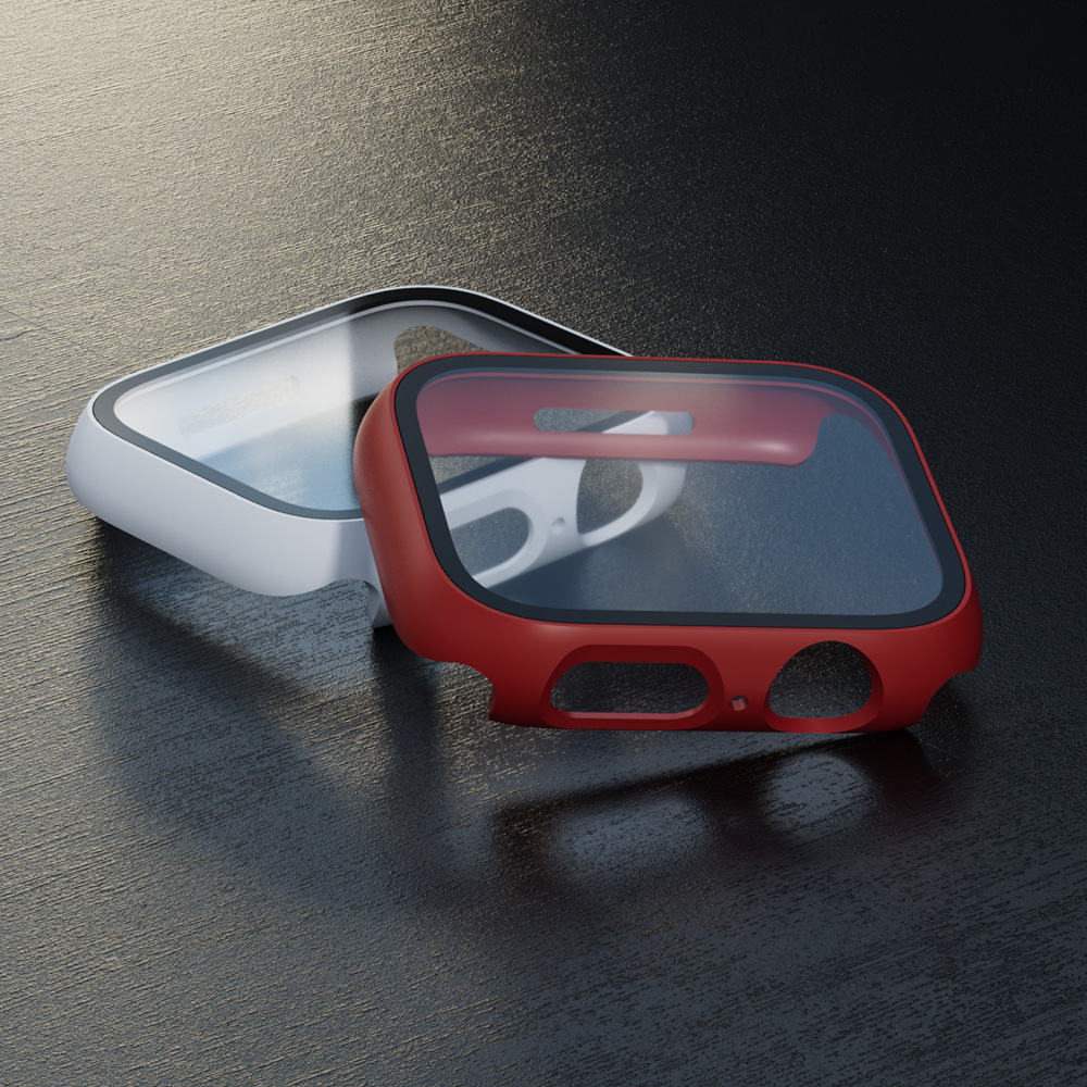 Suitable for iwatch7/8 protective shell Apple watch one-piece shell hard pc tempered glass shell anti-fall and dust-proof shell