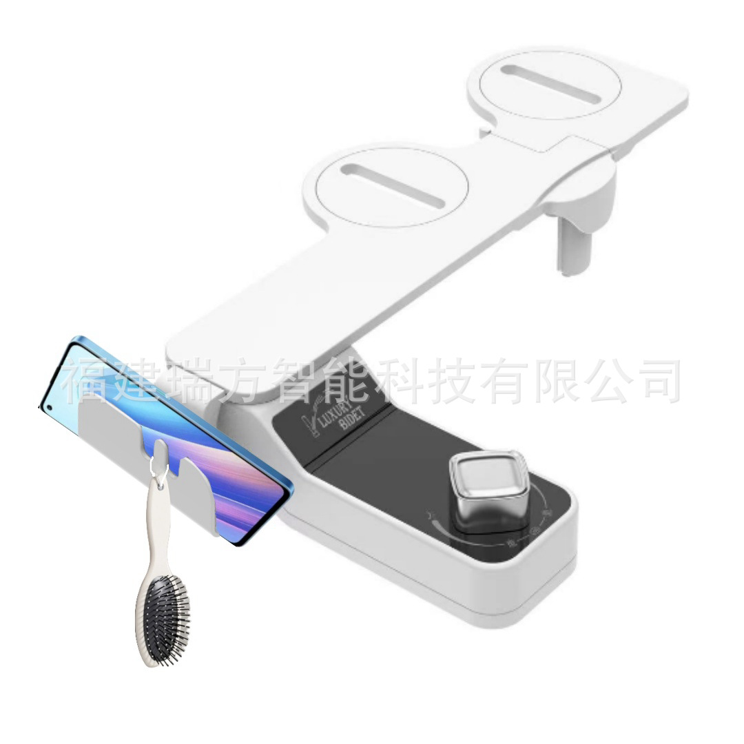 Foreign trade non-electric smart toilet lid foldable body cleaner with mobile phone rack double nozzle washing women's cleaner