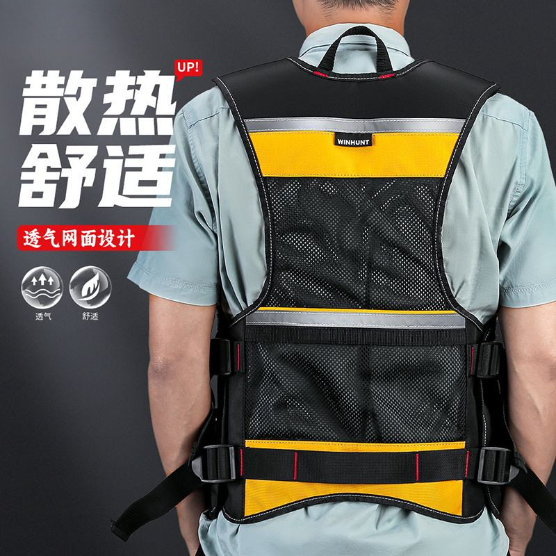 Electrician Vest Multifunctional Tool Vest Work Electrician Tool Bag Full Set of Work Clothes Woodworking Special Vest