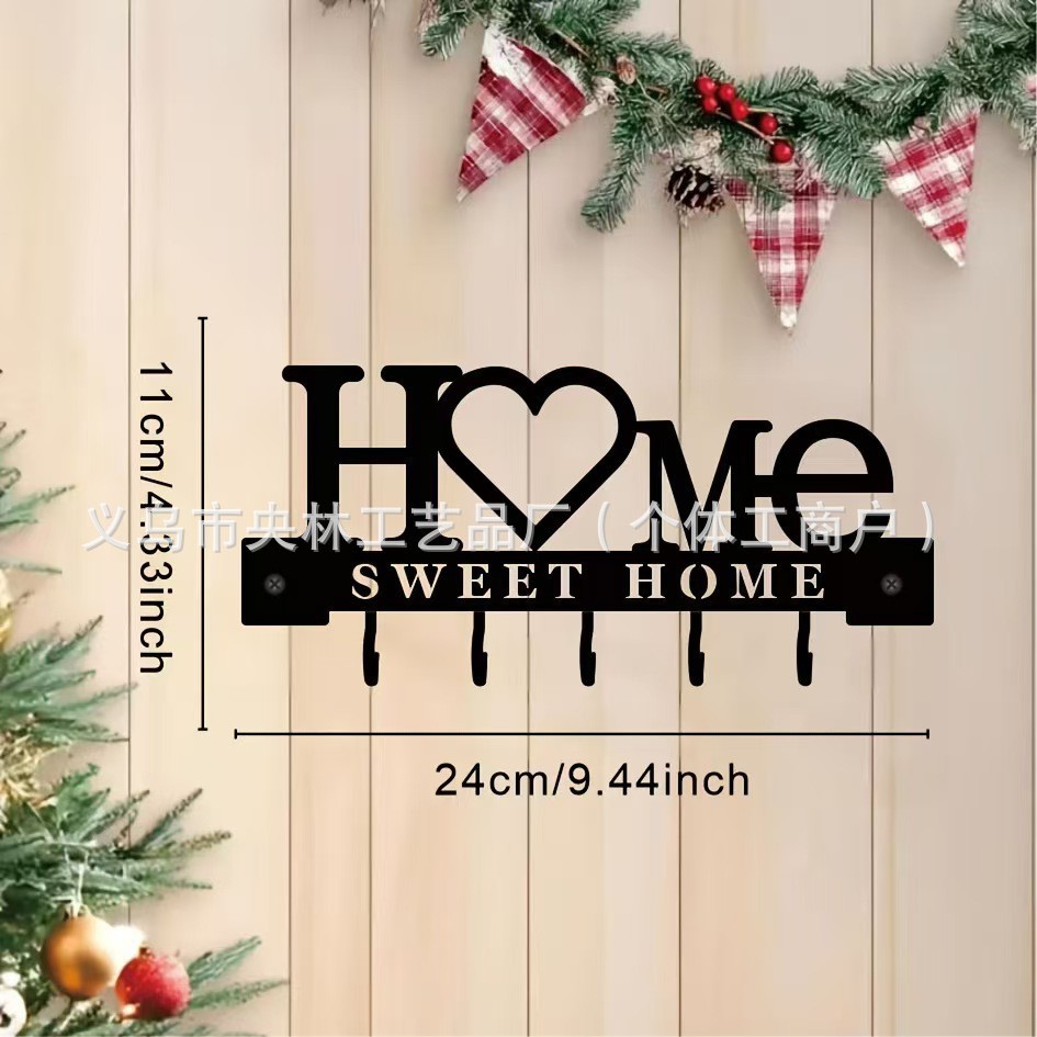 Simple Key Wall Hook Wall Decoration Wrought Iron Shelf Hook Coat Hook Storage Home Decor Accessories