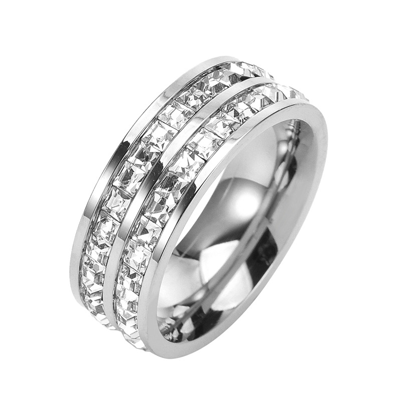 Light Luxury High-grade Men's and Women's Star Ring Single Double Ring Titanium Steel No Falling Color Set Diamond Couple Ring Hot in stock