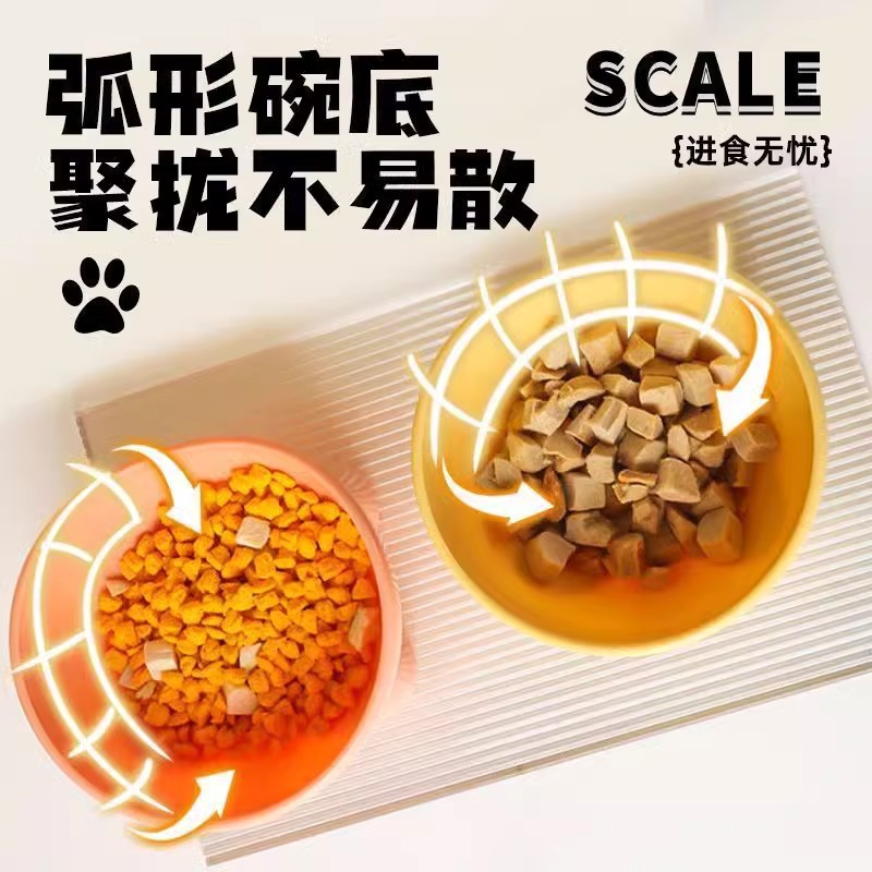 Pet Supplies Macaron Color Cat Food Bowl Neck Guard Slanted Mouth Cat Bowl Anti-Knock over Plastic Pet Bowl Tall Cat Bowl