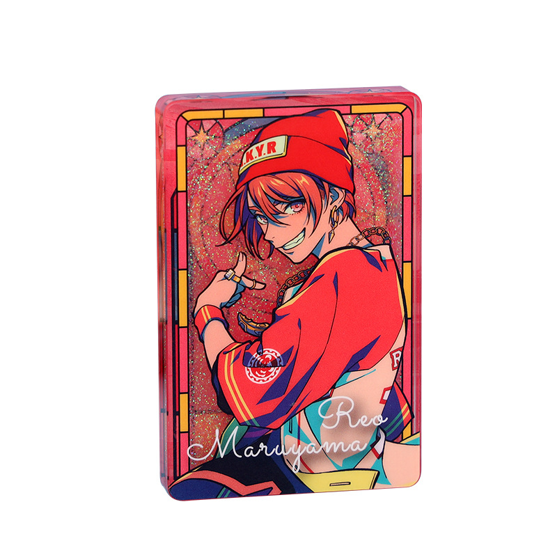 Acrylic quicksand standing brand custom star animation peripheral transparent standing brand desktop ornaments mahjong flowing hemp brick custom