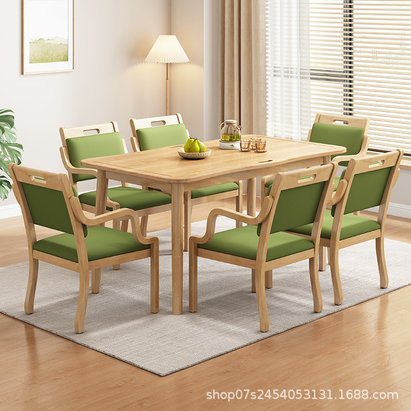 Elderly-Friendly Furniture Solid Wood Elderly Dining Tables and Chairs Nursing Home Elderly Apartment Dining Tables and Chairs Health Care Institution Elderly-Friendly Tables and Chairs