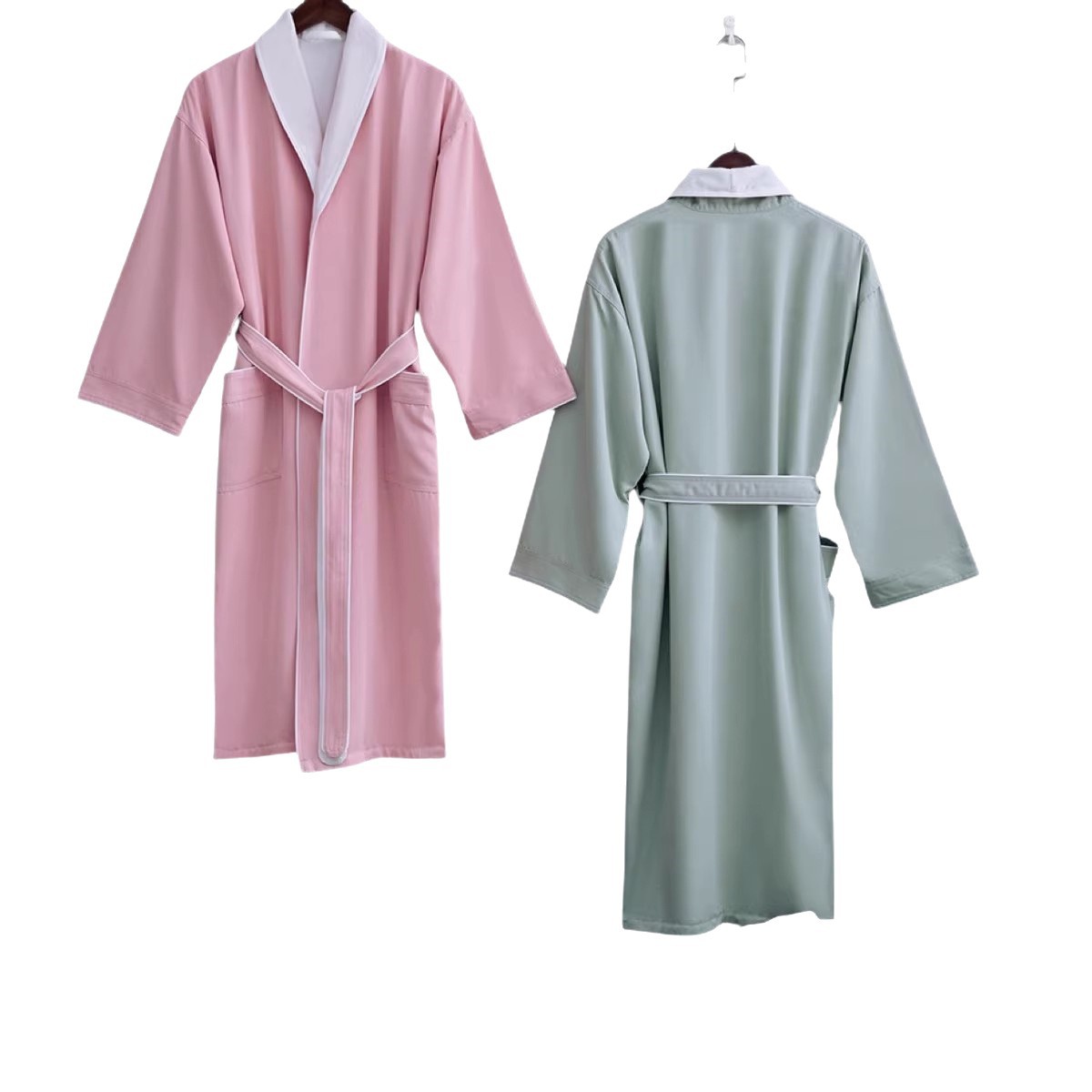 Hotel Bathrobe Autumn and Winter Thickened Men's and Women's Home Clothes Pajamas Mid-Length Hotel Beauty Salon B&B Double-Layer Bathrobe