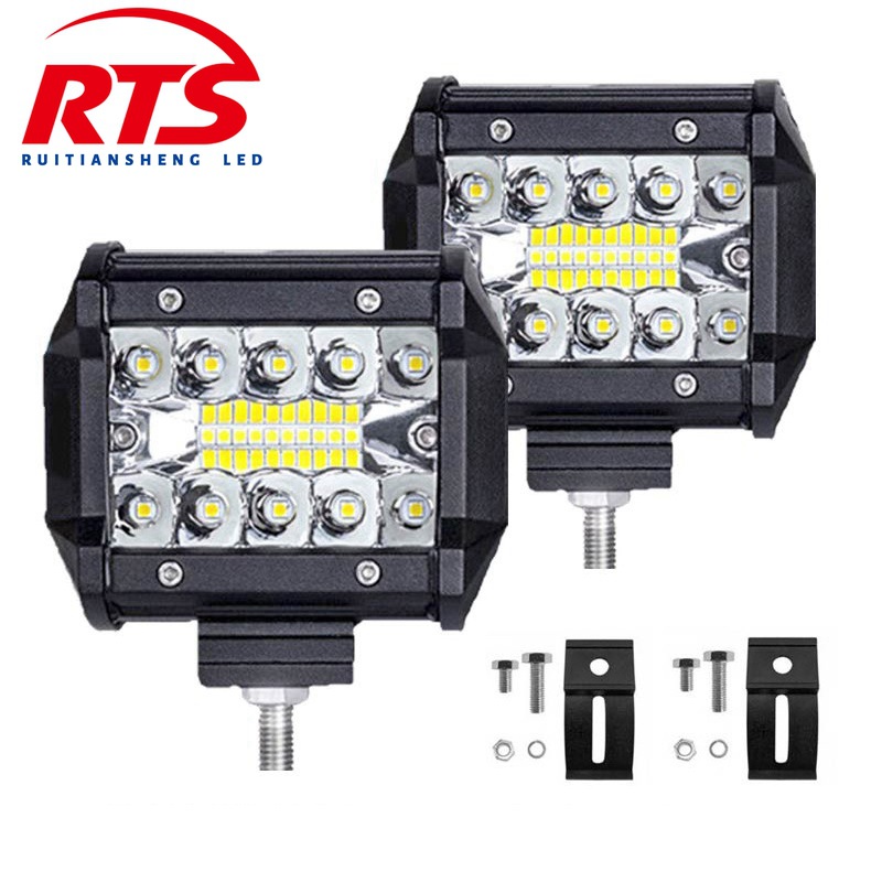 Автомобильный светодиодный рабочий свет  внешнее вспомогательное освещение три глаза 4 дюйма 20LED 60W внедорожник модифицированный прожектор