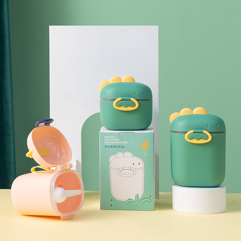 Коробка для молочной смеси с динозавром, портативная, большая ёмкость, банка для хранения закусок, коробка для молочной смеси