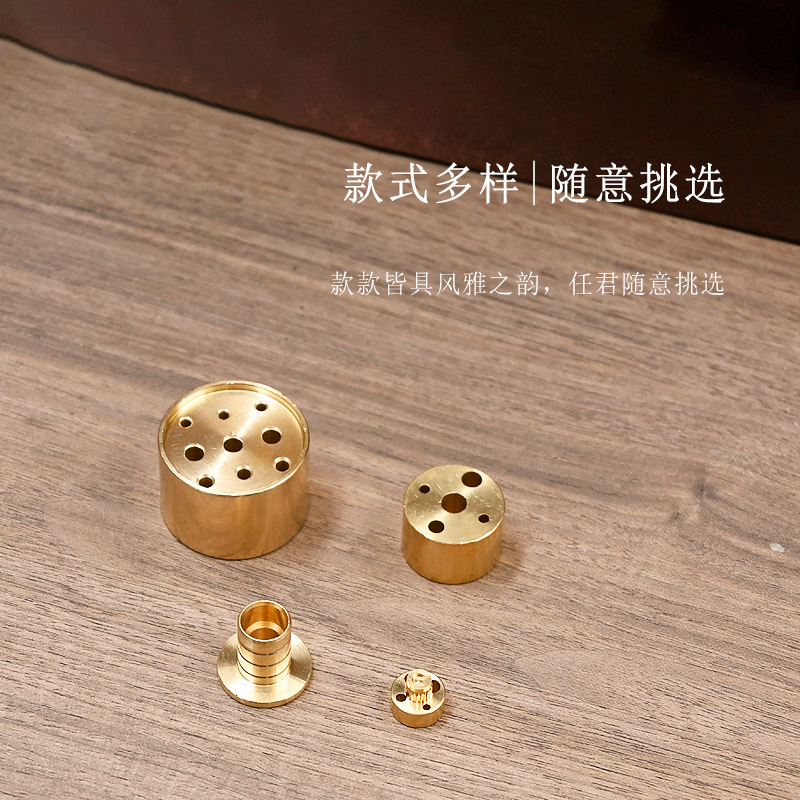 Brass gourd incense nine-hole incense tray incense thread incense small incense incense incense burner accessories brass large-hole hidden incense holder