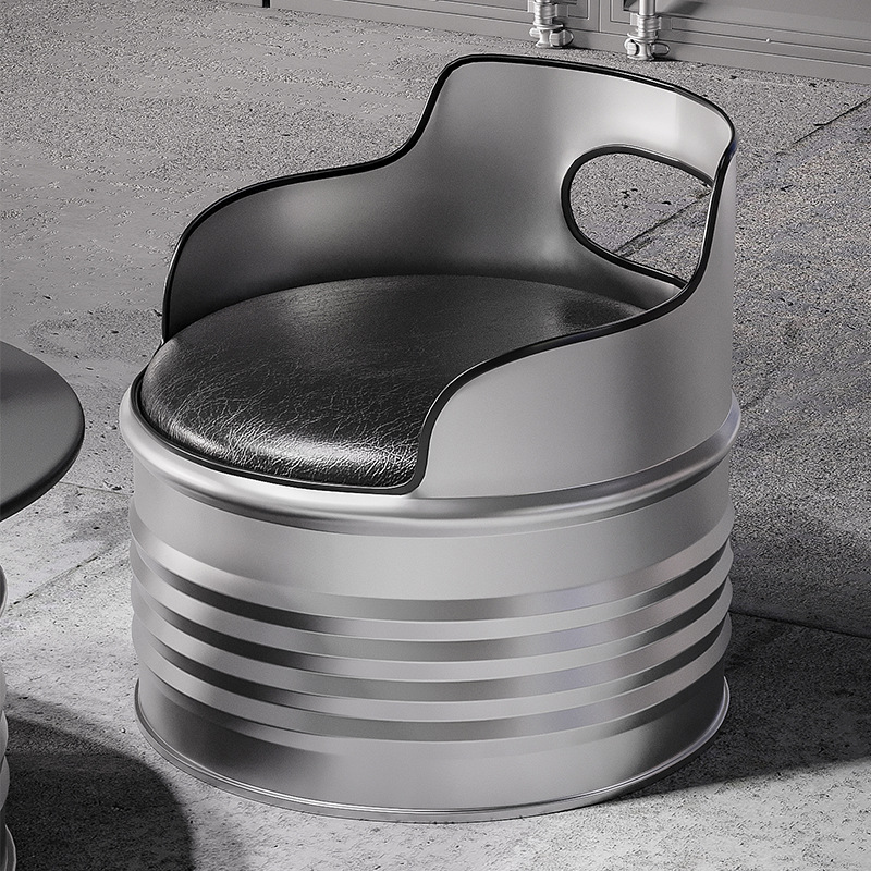 Iron Deck Sofa Rest Industrial Style Creative Oil Barrel Coffee Table Sofa Retro Bar Milk Tea Shop Table and Chair Combination