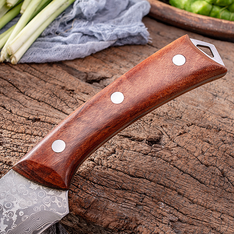 67-layer Damascus steel bone knife VG10 commercial meat shaving knife meat gear tip knife forged beef knife