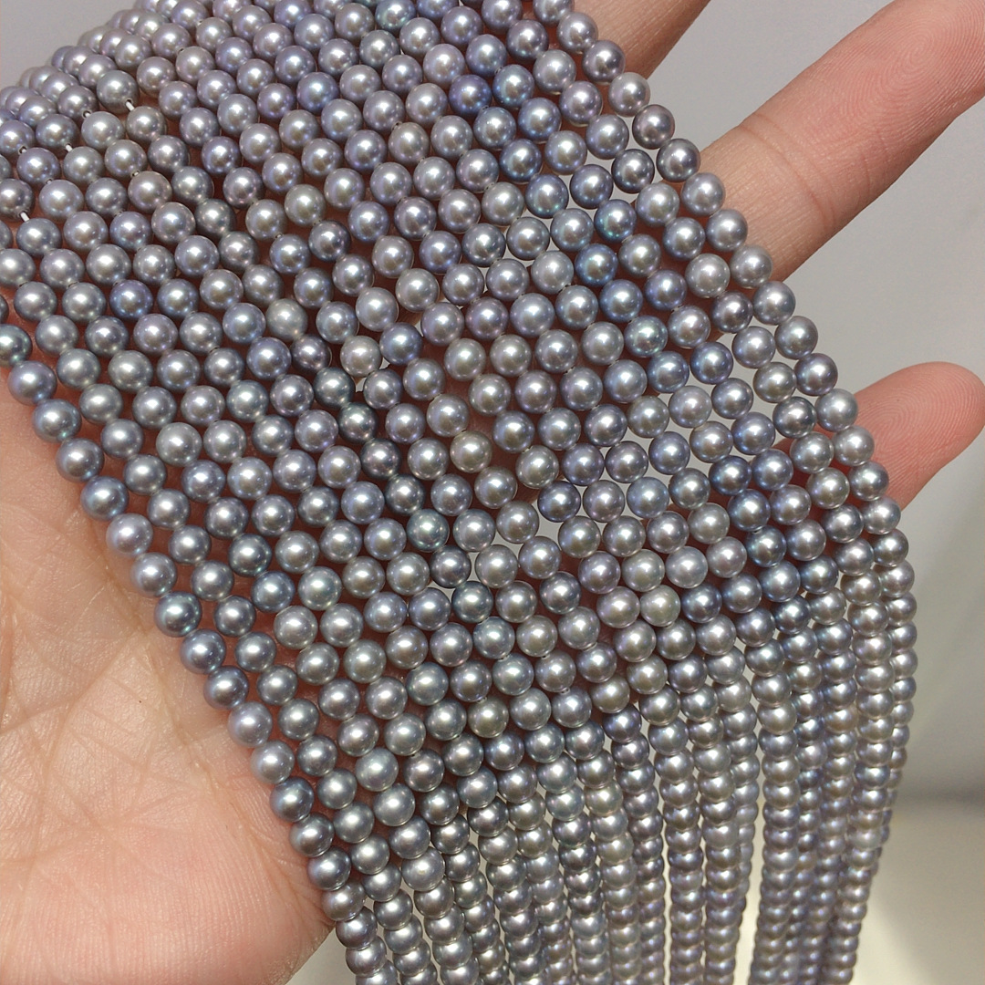 3-7mm Aurora Freshwater Ak Pearl Necklace Baby Bead Chain Natural Pearl Loose Beads Handmade DIY Jewelry Wholesale