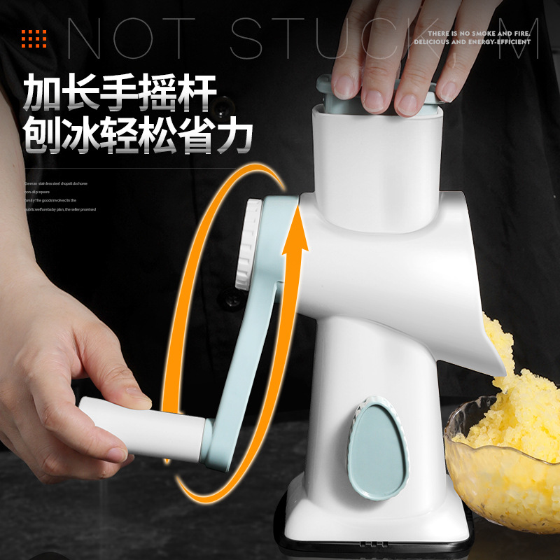 Cross-Border Household Small Hand-Operated Shaved Ice Machine Stall Unplugged Manual Snowflake Continuous Ice Making Smoothie Ice Crusher