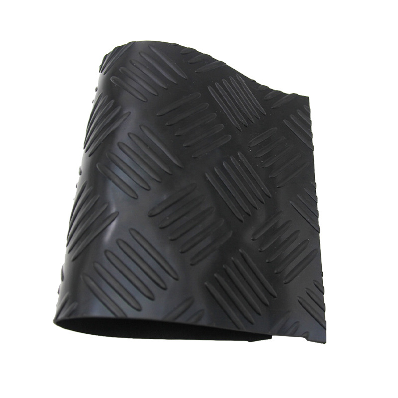 Five-Bar Rubber Sheet Anti-Slip Outdoor Skywalk Paving Crosswalk Rubber Sheet Five-Bar Pattern Rubber Sheet Wholesale