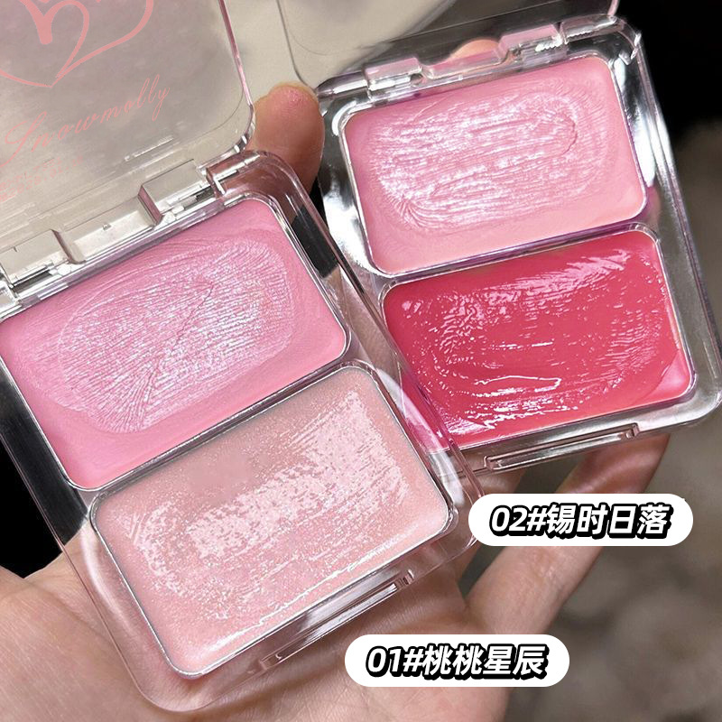 Снежная жасминовая вода легкая палитра румян кремовые румяна увлажняющие двойное заклинание расширение сжатие цвета высокий блеск макияжа кремовые румяна оптом