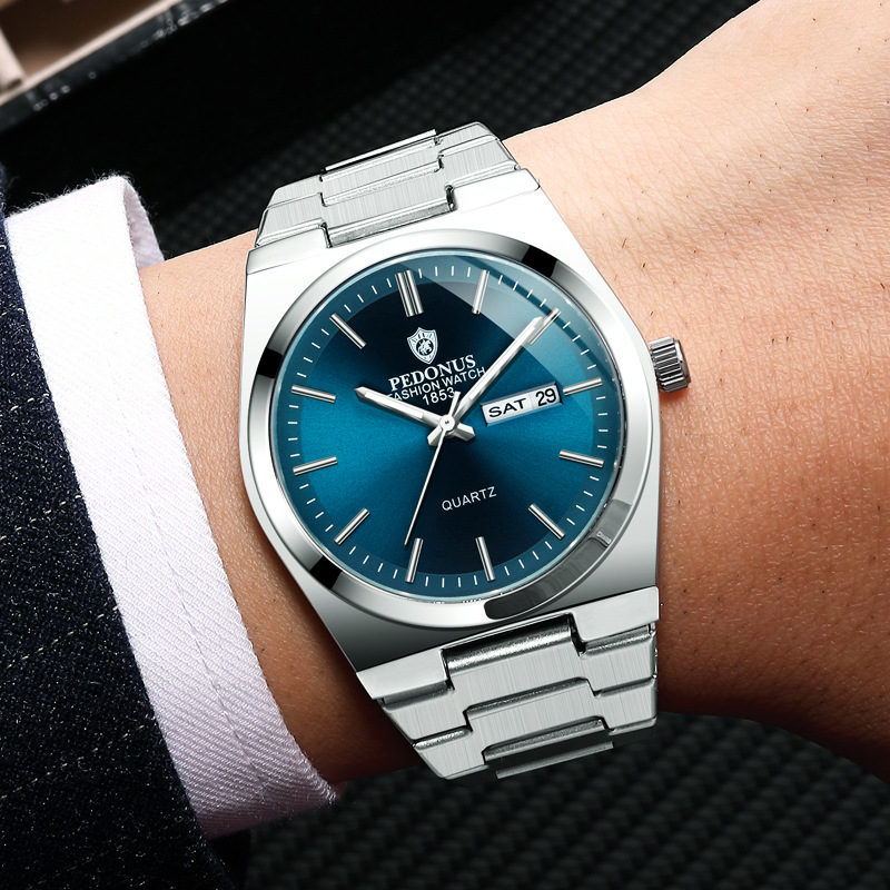Pedonus New Ultra-Thin Men's Watch Waterproof Luminous Quartz Watch Live Broadcast Export Hot Model Dropshipping