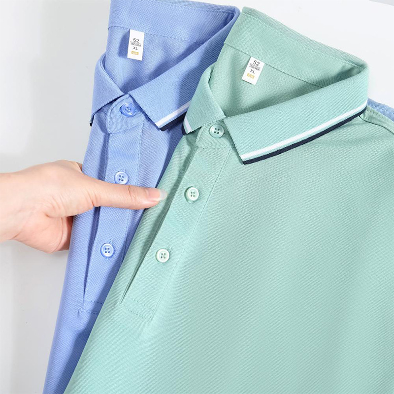 Summer Polo Shirt Work Clothes Short-Sleeved Lapel T-Shirt Combed Cultural Advertising Shirt Embroidered Printed Logo Work Clothes