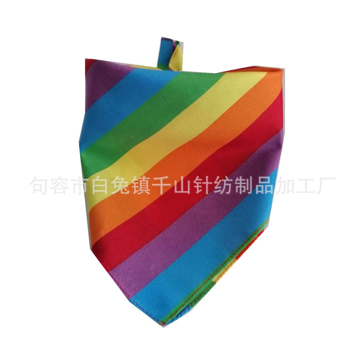 Cross-border Color Stripe Outdoor Breathable Polyester Color Square Scarf Colorful Stripe Rainbow Pattern Headscarf Festival Supplies in stock