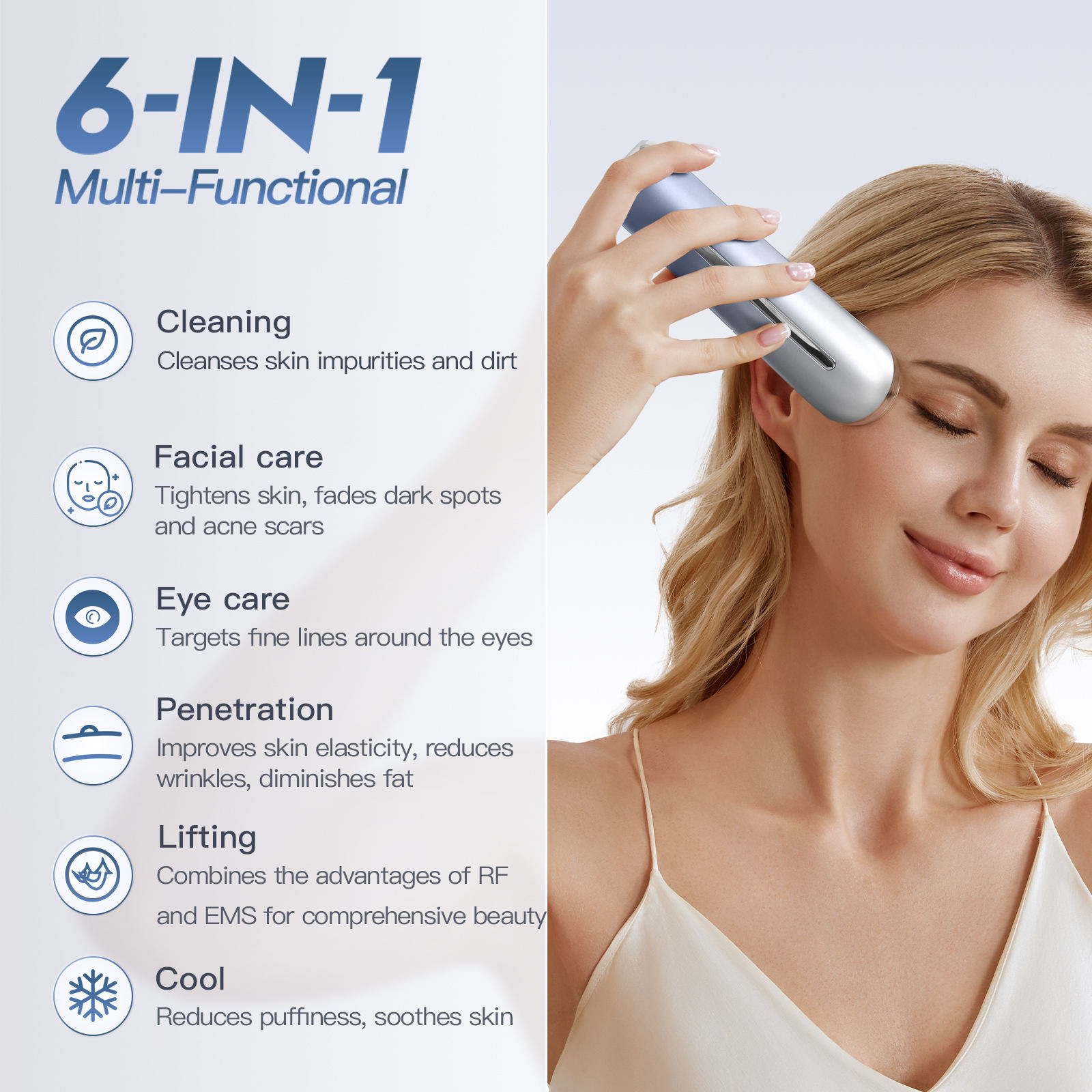 Hot Sale Rf Skin Beauty System Hot Instrument Multifunctional Eye Led Rf Ems Cold Warm Skin Beauty Instrument