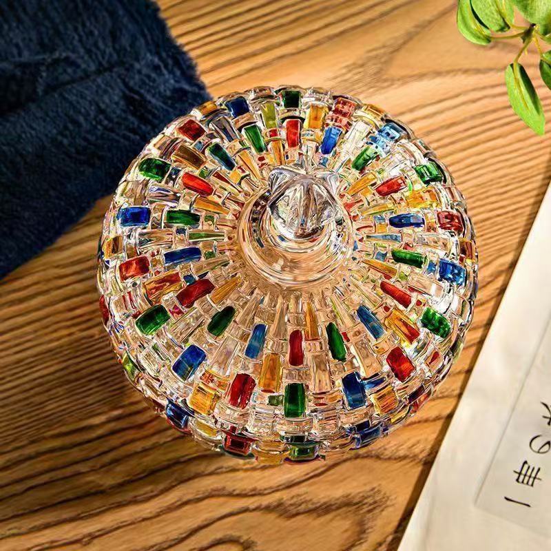 Colorful Large Glass Candy Jar for Storage in the Living Room or Bedroom