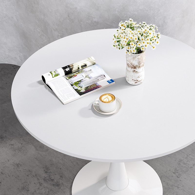 Simple Office Reception Table and Chairs, Reception and Negotiation Table and Chair Combination, Milk Tea Shop Rest Area, Balcony Small Round Table and Dining Chairs