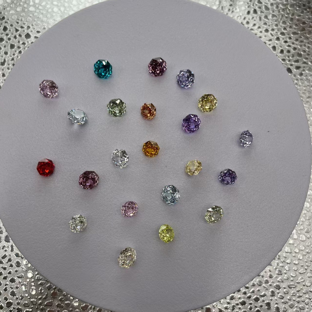 Rose-Cut Wuzhou Synthetic Gemstone Loose Stone Manufacturer Direct Sales Jewelry Can Be Set with DIY Accessories for Nail Art
