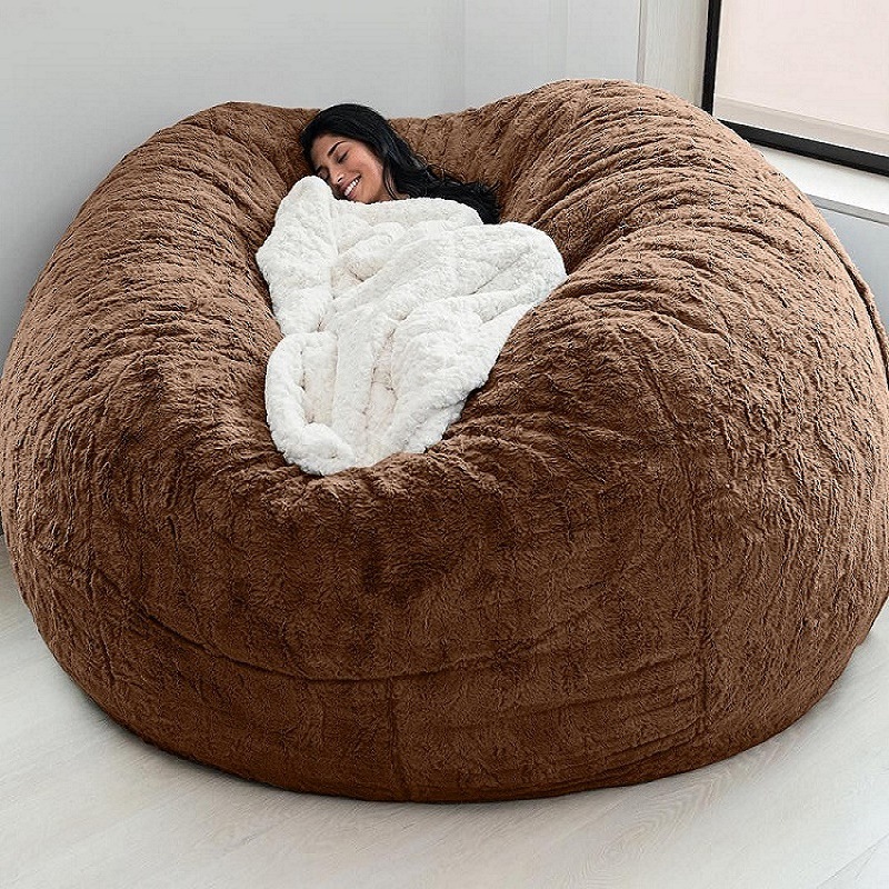 Lazy sofa bean bag artificial fur bean bag bean sofa can cross-border 5FT6FT7FT source factory direct sales