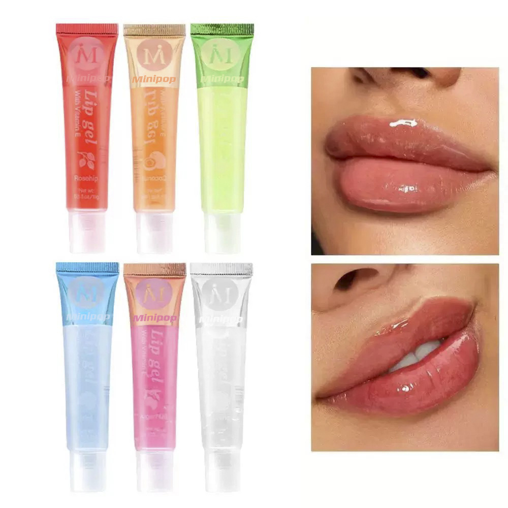 Cross-Border Popular Transparent Lip Oil, Hydrating and Moisturizing, High-Gloss Lip Gloss in a Tube, Fruit-Flavored Lip Oil, Cross-Border Cosmetics