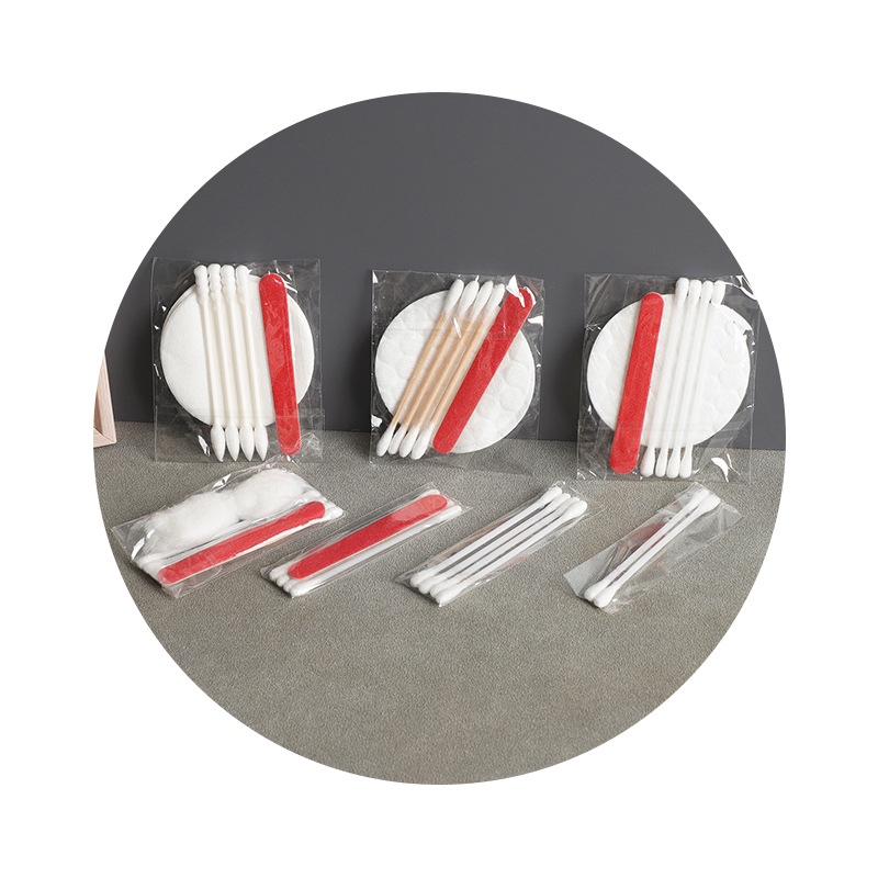 Light Luxury Hotel and B&B Disposable Care Package Makeup Remover Cotton Swab Nail File Set Care Wholesale