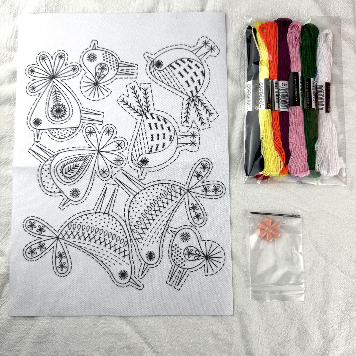 Cross-border independent station FLOWER Stick and Stitch hand embroidery pattern water-soluble transfer paper