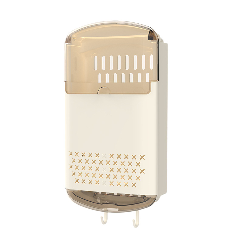 Chopstick Holder, Chopstick Cage, No-Drill Kitchen Storage Rack, Wall-Mounted Storage Bucket, Plastic Wall-Mounted Draining Tableware Storage Box