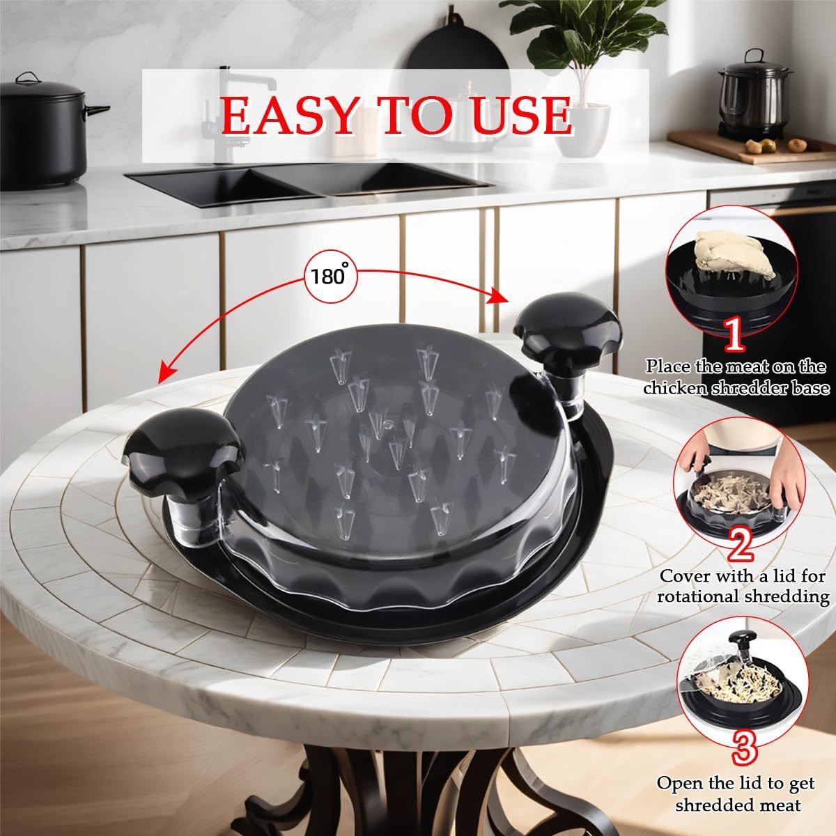 Multifunctional chicken breast meat shredder shredder meat separator meat miner auxiliary food tool transparent cover chicken silk artifact