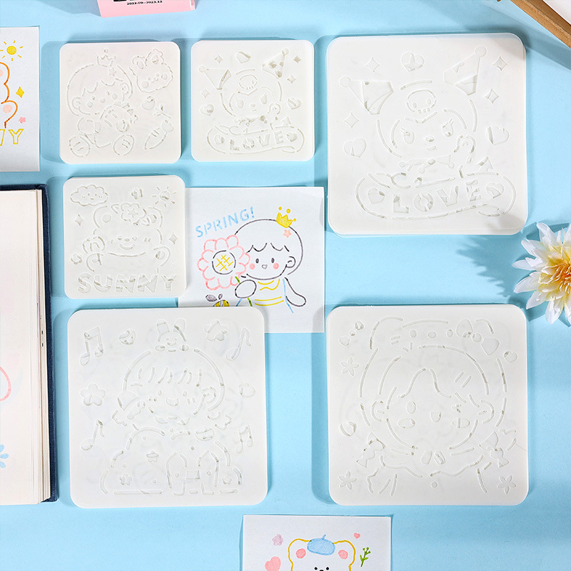 diy hand-drawn hand-drawn account template Hollow drawing mold hand-written newspaper plastic cartoon character drawing graffiti ruler Template