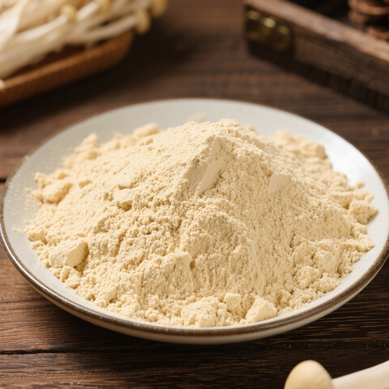 Pure Enoki Mushroom Powder Is Ground into Powder Enoki Mushroom Powder and Sterilized at High Temperature