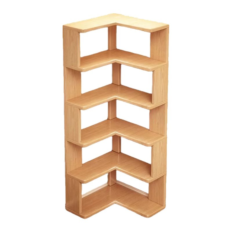 Integrated Corner Solid Wood Bookshelf Storage Rack Wall-To-Ceiling Narrow Cabinet Home Corner Storage Shelf Bookcase Storage Cabinet