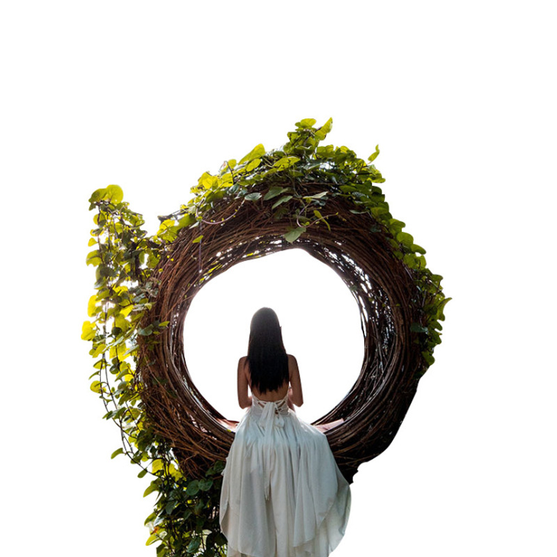 Indoor Hanging Chair Recliner Leisure Internet Celebrant Hotel Villa Furniture Round Outdoor Homestay Bird's Nest Hanging Basket Rocking Chair