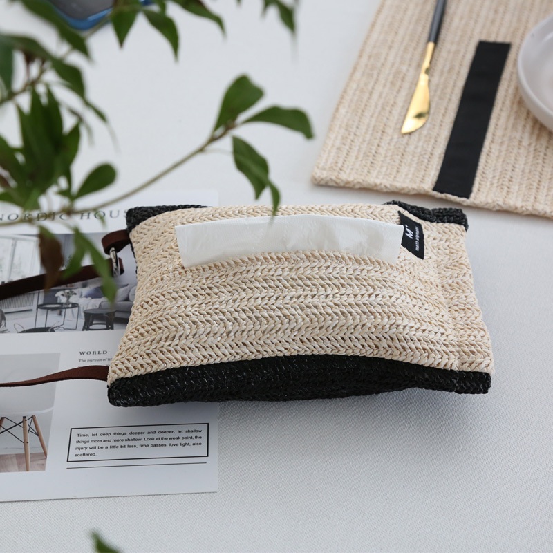 Красивый элемент, плетеная коробка для салфеток на столе, простая домашняя, многофункциональная сумка для салфеток