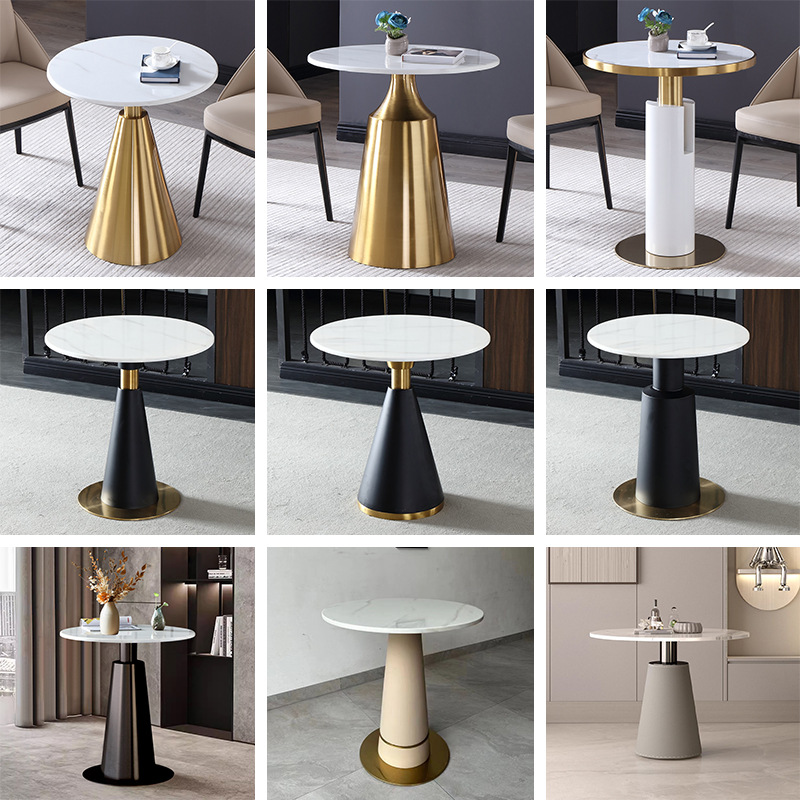 Небольшой круглый стол в итальянском стиле для офиса, легкий роскошный стол для переговоров, маленький кофейный столик, столик у дивана, поверхность для отеля и дома