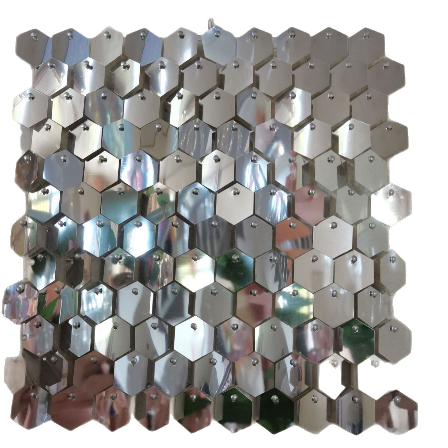 Pneumatic plate hexagonal pneumatic buckle hexagonal decorative buckle pneumatic buckle sequin background wall