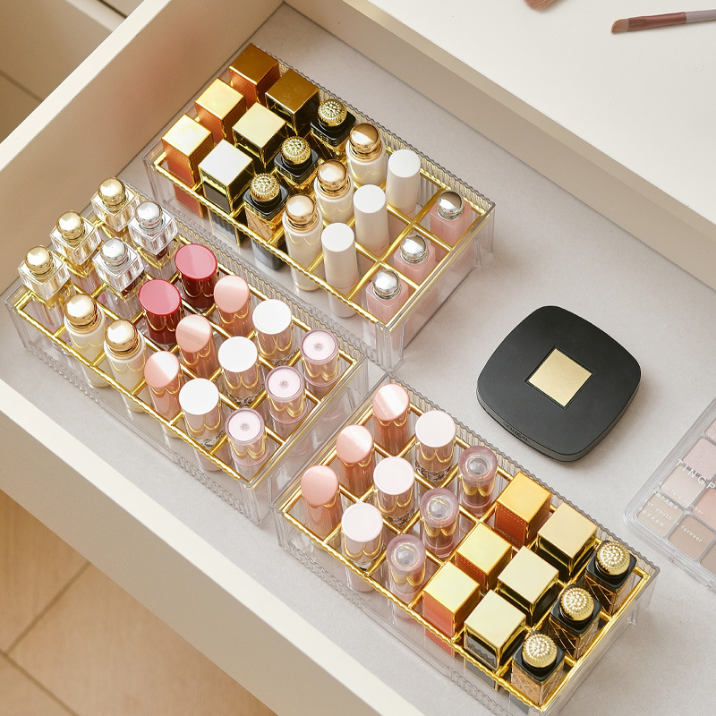 18-grid lipstick storage box makeup lip gloss lipstick desktop transparent lip glaze storage box display rack simple lipstick rack
