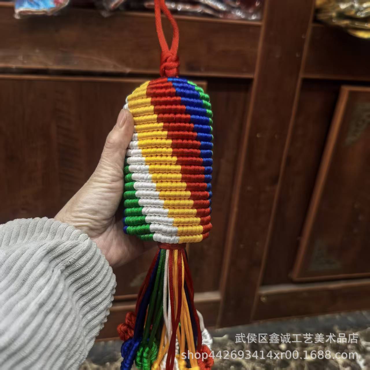 Vajra Knot Colorful Silk Thread Prayer Wheel Knot