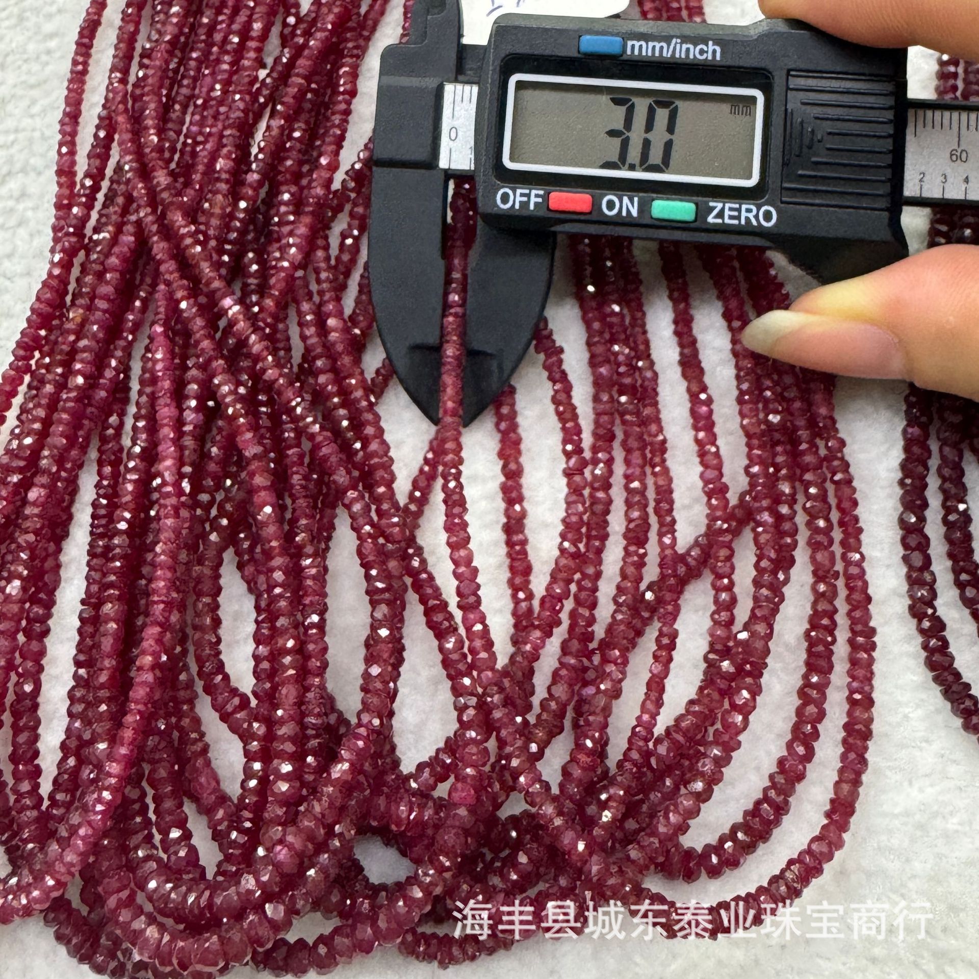 Factory wholesale ruby cut surface abacus beads long chain necklace ruby cut angle surface imported pigeon blood red treasure