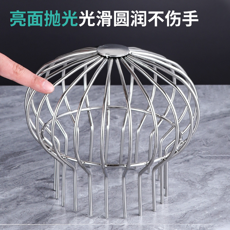 Outdoor Thickened Stainless Steel Floor Drain Plug-In Garden Outdoor Round Rooftop Clogged Mesh Filter Large Displacement Cross-Border