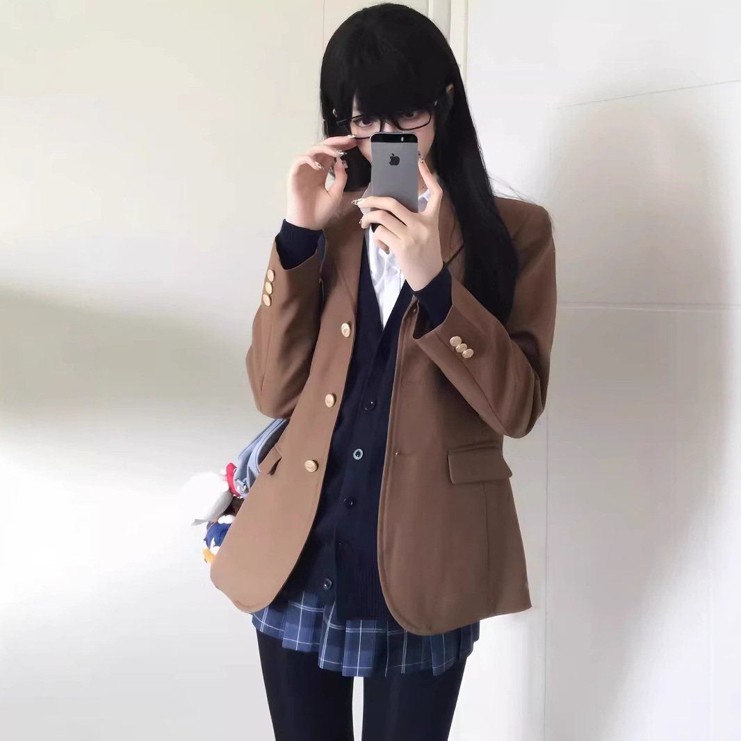 Original Design by Hua Qianzhu, High-End Suit, Preppy Style Jk Uniform, Three-Button Suit, Versatile Jacket, Direct from the Factory