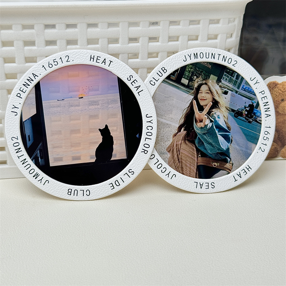 DIY reverse film round bookmark slide through card peripheral reflector luminous retro reverse film head