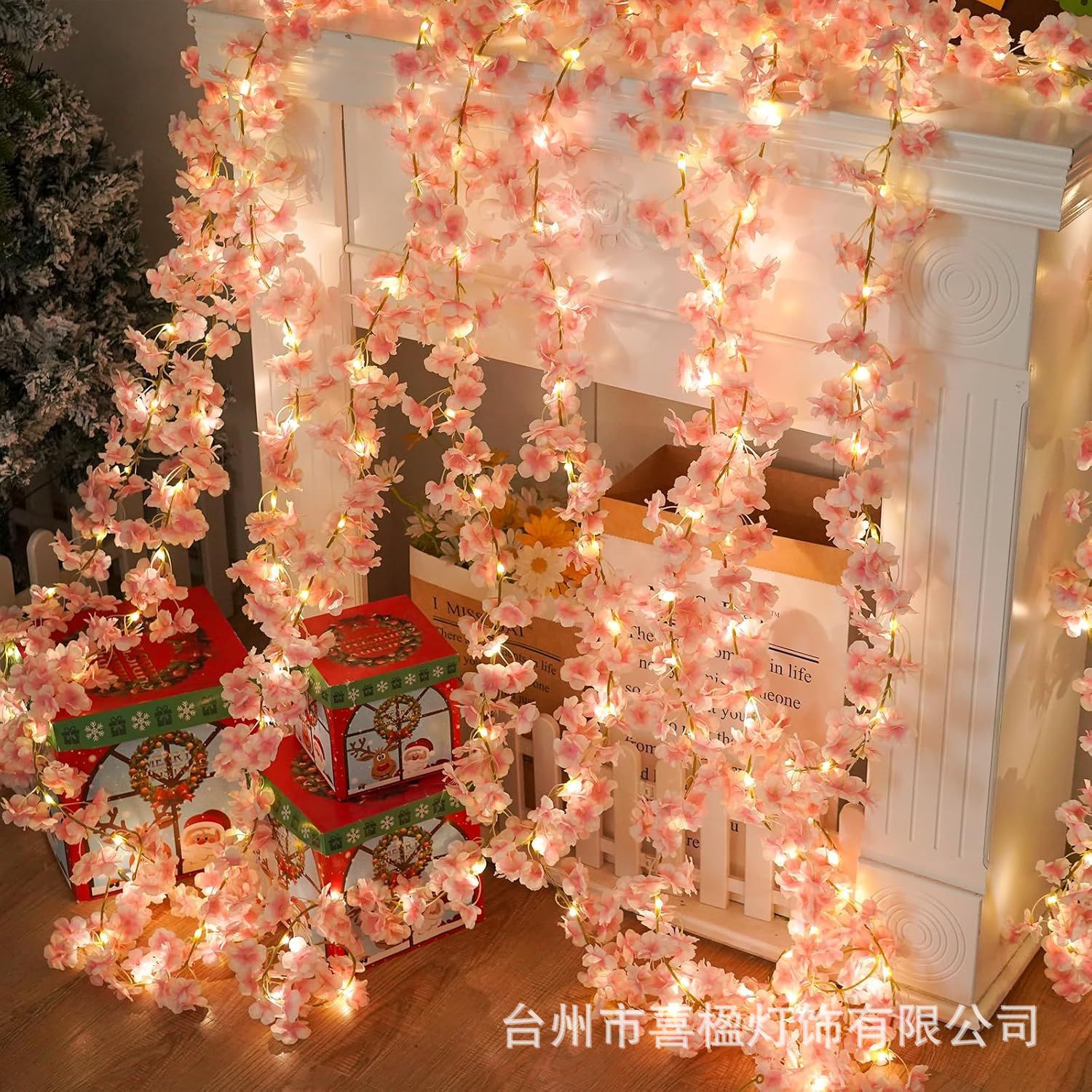 Оптовая светодиодная солнечная лампа из ротанга, имитация Партенокарпус, батарейная лампа, декоративная лампа для двора, медная проволока