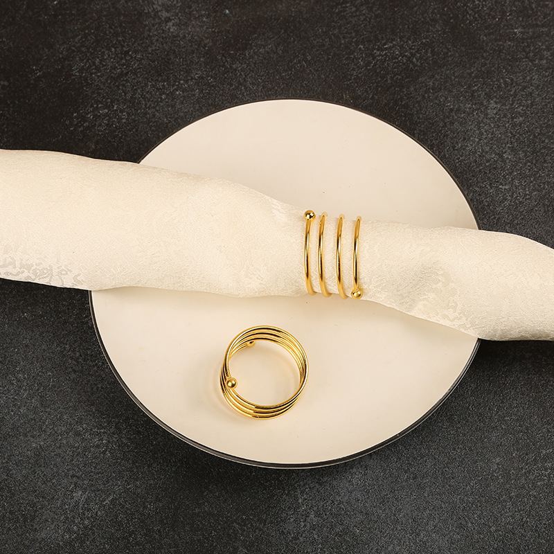 Western Simple Hotel Special Napkin Cloth Buckle Decoration Hotel Restaurant High-End Hotel Tableware Napkin Ring Wholesale