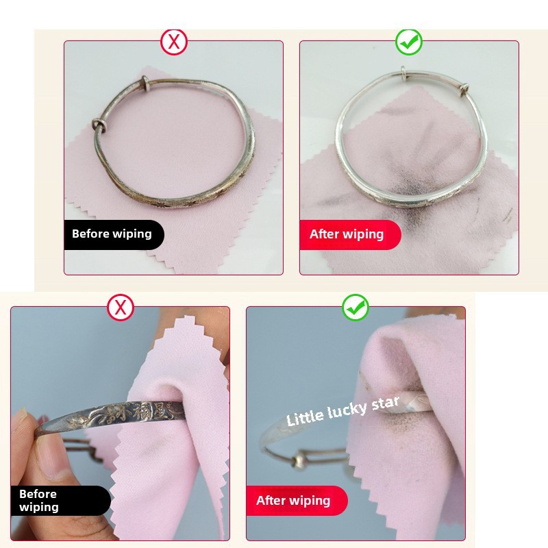 Marbling deerskin velvet double-sided velvet separately packaged factory wholesale printable 6.5 * 10cm silver cloth