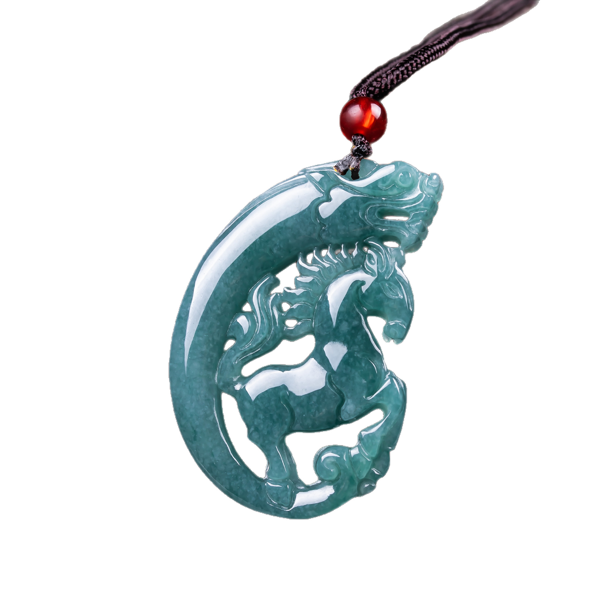 Natural Jade A-Grade Jade Pendant Horse Brand Pendant Ice Jade Men's and Women's Pendant Jewelry Jade Jade Pendant Wholesale